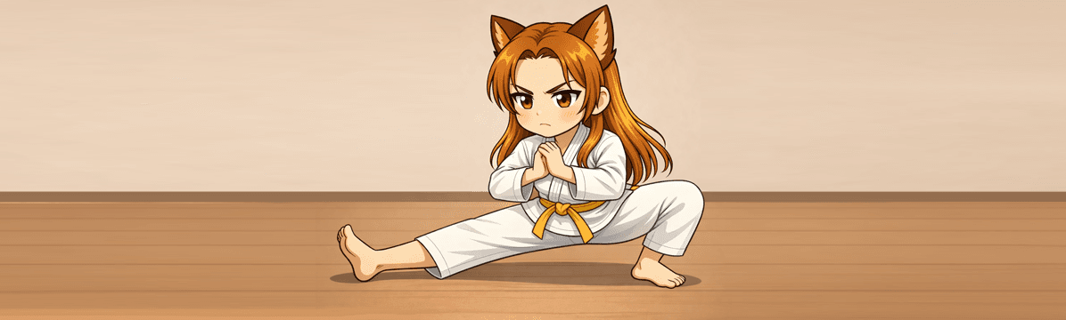 Julia efetuando um cossack squat
